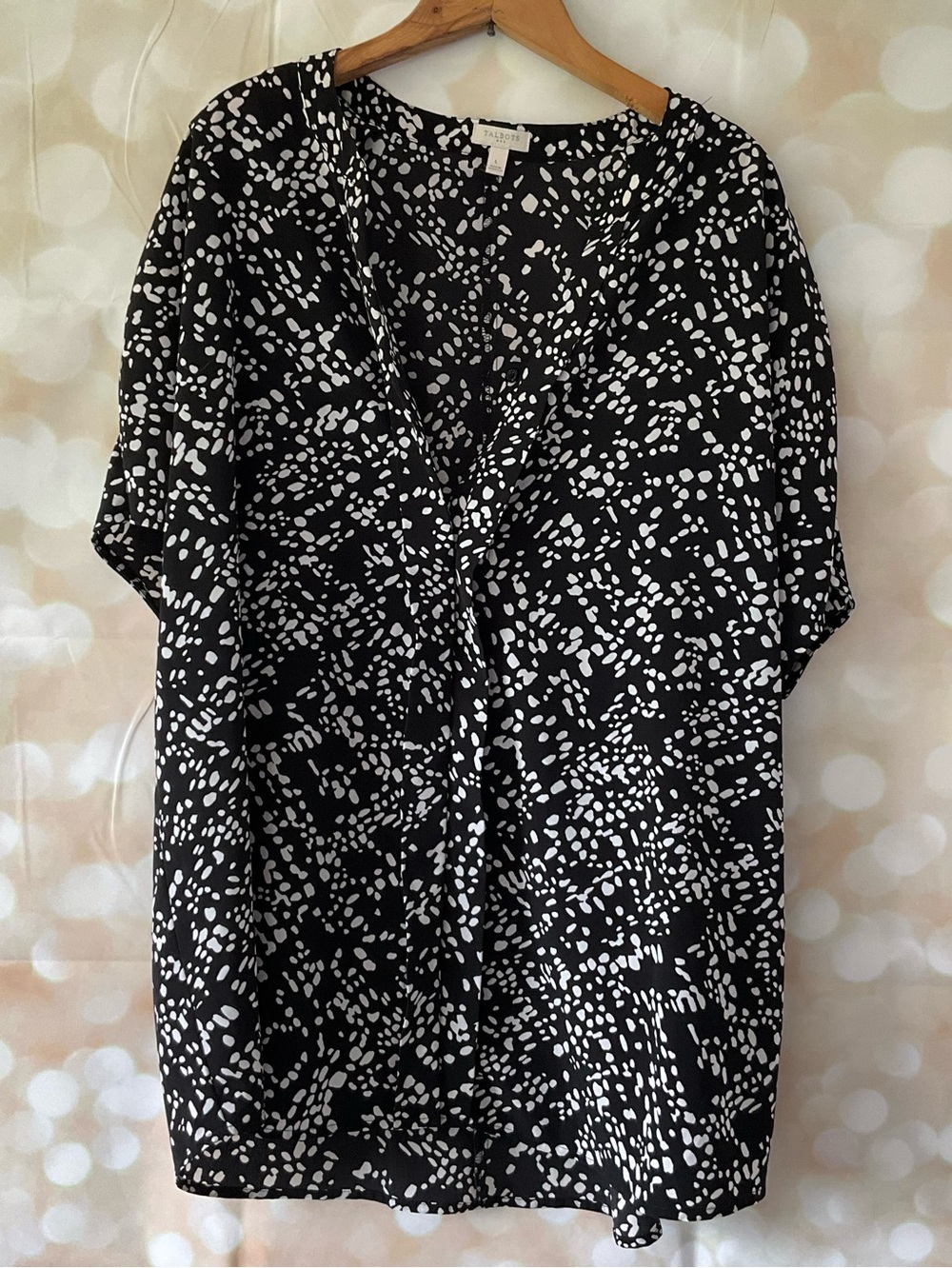 Talbots Black and White Blouse